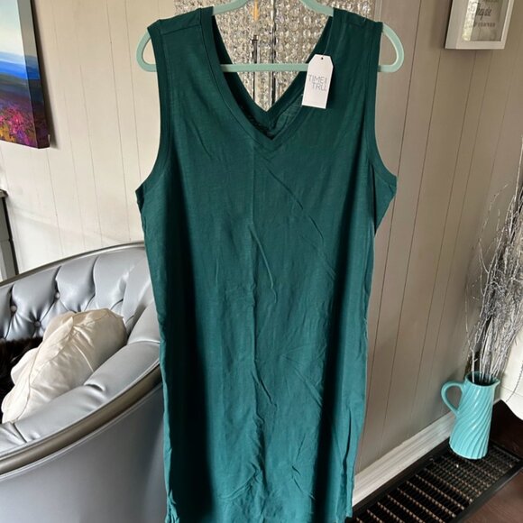 BNWT Teal Shift Midi Dress Sz XL from Time & Tru - Picture 2 of 4